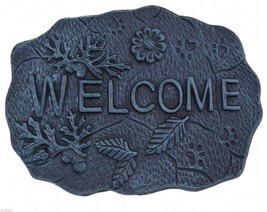 Welcome Stepping Stone Cast Iron Lawn Garden Decor Flagstone - £19.33 GBP