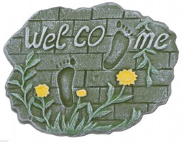 Decorative Welcome Stepping Stone Plaque Footprints On Brick Cast Iron 1... - £16.45 GBP