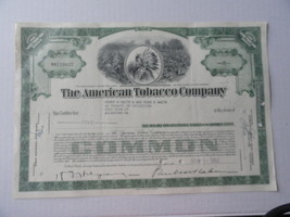 American Tobacco Co Stock Certificate 5 Shares 1962 - £7.85 GBP