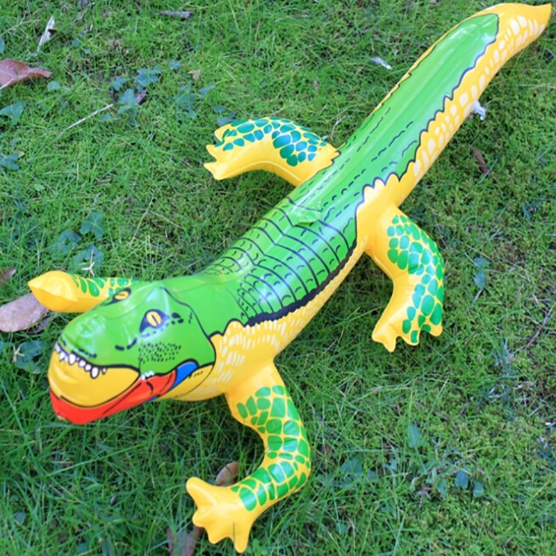 Inflatable Crocodile Blow Up Funny Water Toys Crocodile Toy Alligator Ballo - £7.83 GBP