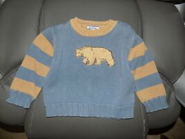 Hartstrings Blue/Brown Grizzly Bear Sweater Size 18 Months Boy's EUC - $21.60