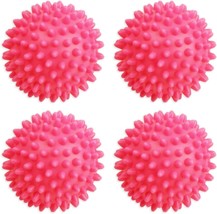 4X PVC Dryer Balls Pink 2.625&quot; Cloth Softener Reduces Static, Lint Build... - £9.69 GBP