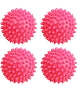 4X PVC Dryer Balls Pink 2.625&quot; Cloth Softener Reduces Static, Lint Build... - £9.81 GBP
