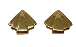 14K Yellow Gold Art Deco Clip On Earrings - £241.27 GBP