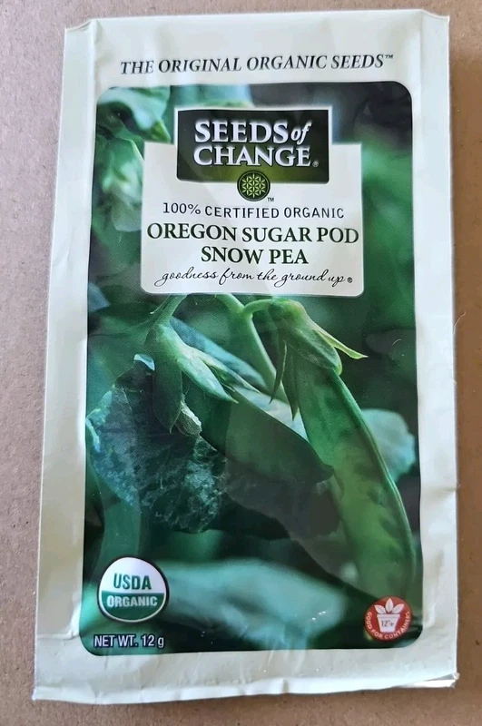 Oregon Sugar Pod Snow Pea Seed Packet,  Of Change, Organic, Edible Pod S... - $103.74 MXN