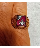 Rare Vintage 10K Yellow Gold Masonic Ring Size 10.5 - $6,984.40 MXN