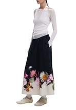 Desigual Women Skirt - S Black Chic Fashion Designer Midi Skirt - $2,277.12 MXN