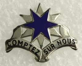 Vintage Us Military Dui Insignia Pin Army 12th Support Brigade Comptez Sur Nous - £7.73 GBP