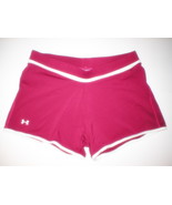 NWT Womens Under Armour Heat Gear Shorts Red Large whit - £15.66 GBP
