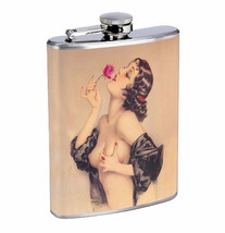 Flask 8oz Stainless Steel Classic Vintage Model Pin Up Girl D 10 Whiskey - £11.88 GBP