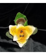 Vintage Flower Candle Holder Porcelain Orange Tiger Lily Taper Candlestick  - €8,68 EUR