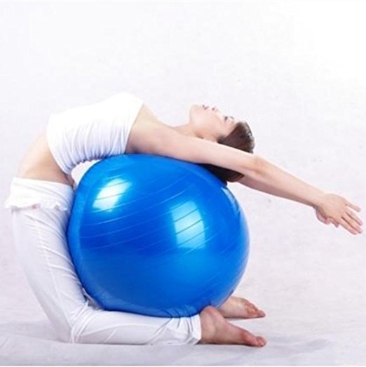 22" Blue Exercise Yoga Ball with Pump,Pilates & Balance Training,Anti-burst&Slip