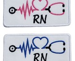 RN Nurse With Stethescope Iron on, Sew on, or Hook &amp; Loop Patch 3.7&quot; x 1... - $6.87+