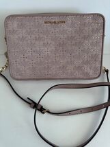 Michael Kors Jet Set East West Pink Fawn Canvas Logo Crossbody Handbag NWT - $89.09