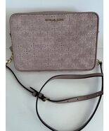 Michael Kors Jet Set East West Pink Fawn Canvas Logo Crossbody Handbag NWT - $1,634.27 MXN