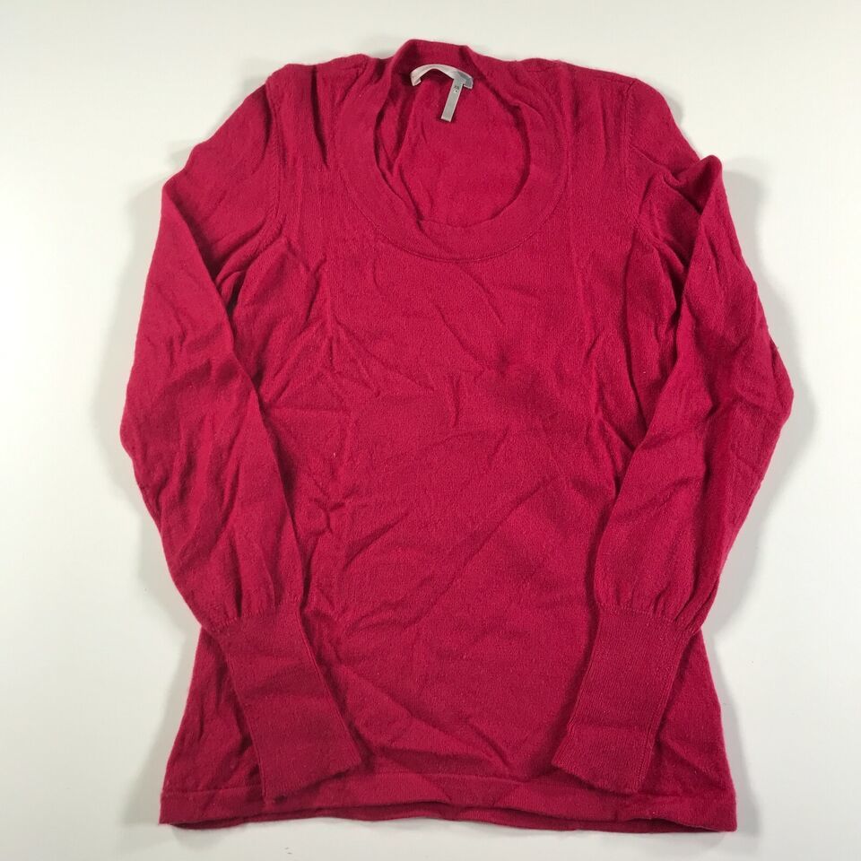 Classiques Entier Cashmere Sweater Womens XS Pink Crew Neck Long Sleeve - $19.79