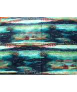 Fabric RJR &quot;Pollock&quot; Greens Gold Orange Black Abstract 14&quot; x 22&quot; $1.95 - $1.95