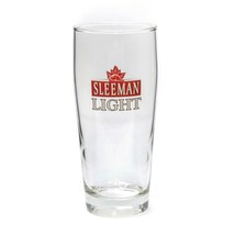 Sleeman Light Canadian Beer Drinking Glass Maple Leaf and Beaver Logo 14 oz - $230.95 MXN