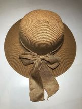 Beach Ribbon Church Bow Women&#39;s Packable Chin Strap Cloche Paper Sun Hat... - £31.96 GBP