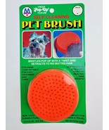 Pet Brush Self-Cleaning Cat Dog Grooming Pop Up Round - £9.94 GBP