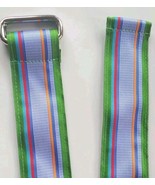 Lands&#39; End women&#39;s multicolored ribbon cloth belt size M D ring Striped 37&quot; - £14.08 GBP