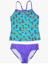 Speedo Girl&#39;s Sporty Splice Tankini 2 Piece Swimsuit - £19.45 GBP