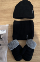 Winter Hat, Gloves, &amp; Neck Warmer Set  Knit Warm w Fleece Lining 0-24 months NEW - £14.01 GBP