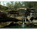 Upper Falls Old Man&#39;s Cave Logan Ohio OH UNP Chrome Postcard V21 - £1.52 GBP