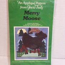 Merry Moose Applique Quilt Pattern 12" x 12" Yours Truly - $12.86
