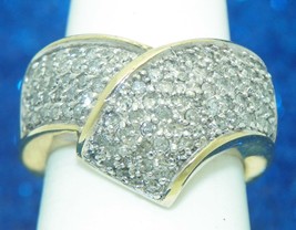 NEW 1 ctw Diamond Cocktail Band Ring REAL SOLID 10 K Gold 5.9 g Size 7.25 - £703.41 GBP