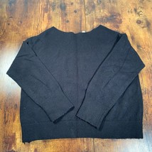 Anthropologie Moth Dancer Sweater Size Medium Black Off Shoulder Balloon Sleeve - £19.61 GBP
