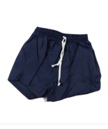 NOS Vintage 90s Youth Large Blank Lined Nylon Running Soccer Shorts Navy... - $23.71