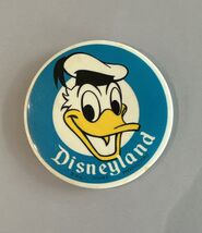 Vintage Disneyland Donald Duck Pin Back Button 1970s Collectible Walt Di... - $11.40