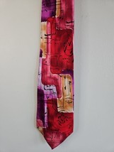 Jerry Garcia Red/Pink Street Sign Neck Tie, Fifty-Three, 100% Silk - $16.14