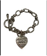 JUICY COUTURE SILVER TONE CHAIN LINK BRACELET HEART CHARM Preowned - $16.36