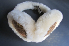 UGG Earmuffs Sand Shearling Gold Sequins Great Used Condition Clean Sani... - £28.05 GBP