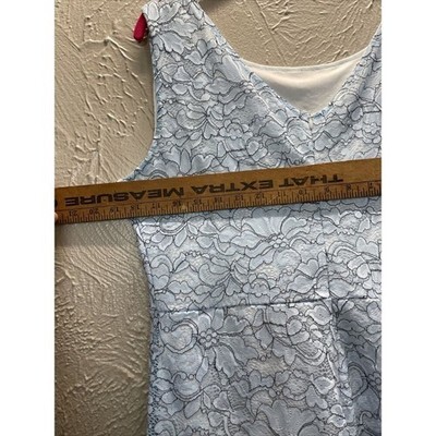 Blue A Line Flare Eyelet Sleeveless V Neck Crochet Overlay Size XXL/14 Item image 5