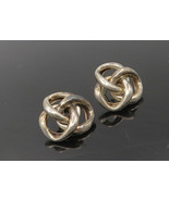 925 Sterling Silver &amp; 14K GOLD - Vintage Pretzel Knot Drop Earrings - EG... - $1,261.57 MXN