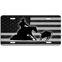 Cutting horse with gray flag aluminum vehicle license plate car truck SU... - $17.33