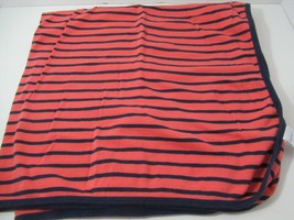 Carters Receiving Blanket Salmon Coral orange pink blue stripes cotton s... - £23.73 GBP
