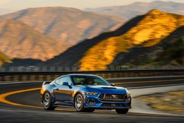 2024 Ford Mustang GT in blue | 24x36 inch POSTER | sports car - £17.63 GBP