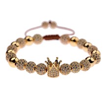 DOUVEI Classic Men Bracelet Jewelry Crown Charms Luxury Macrame Beads Bracelets  - £22.39 GBP