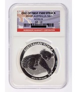 2012-P Australia S$1 Silver 1 oz. Koala Graded by NGC as MS-69 First 750... - $98.10 CAD