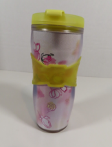 Starbucks Tumbler Japan Yellow Pink Flower 2015 Coffee Travel Cup 12oz RARE - £22.93 GBP