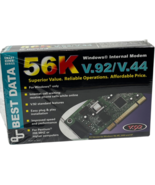 BEST DATA 56K WINDOWS INTERNAL PCI MODEM, V.92/V.44 - NEW Internet Dial - $20.31