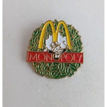 Vintage Monopoly Christmas Wreath McDonald&#39;s Employee Hat Pin - £8.14 GBP