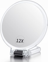 Beautiful Hand Mirror With Handle 12X/1X, Double Sided Magnifying Makeup Mirror - £34.05 GBP