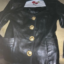 Leather Jacket Designer with Gold Buttons  - $325.00