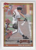 M) 1991 Topps Baseball Trading Card - Mike Benjamin #791 - £1.58 GBP