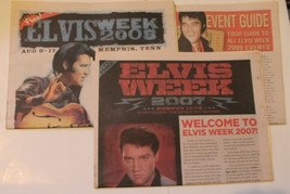 Elvis Week Event Guide Lot of 3 2007 2008  2009 Elvis Presley Magazine Newspaper - £10.24 GBP